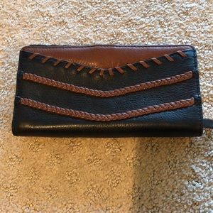 Fossil Bi Fold brown and black wallet
